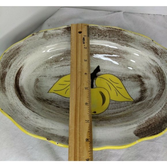 SANTA ANITA WARE PLATTER AND GRAVY BOWL SIGNED VRENI PROVINCIAL YELLOW APPLE - Picture 4 of 12